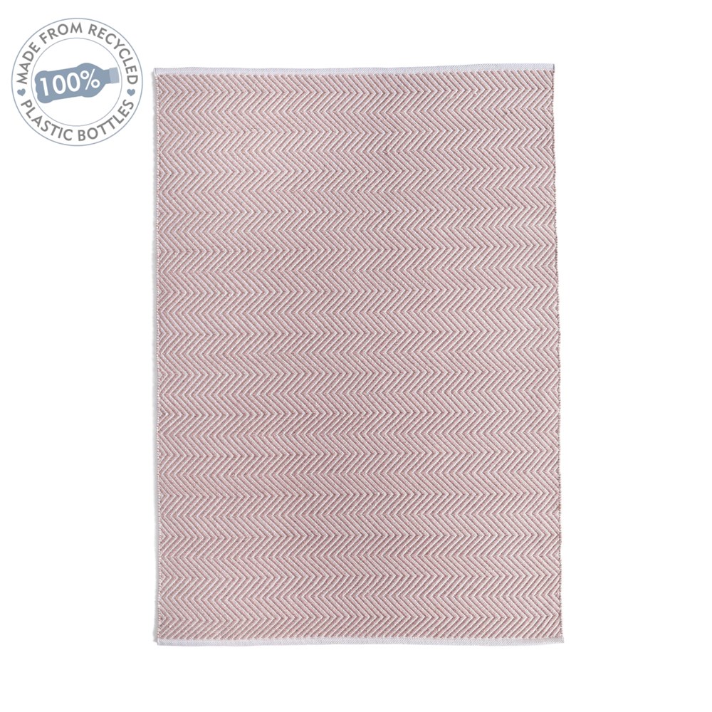 Hug Rug Reversible Woven Herringbone Rugs in Pink